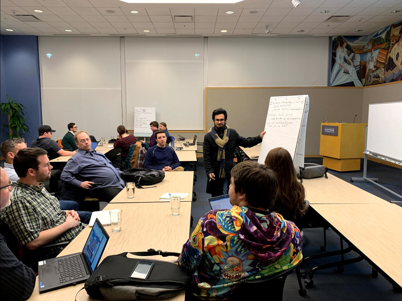 Effective Altruism Kansas City members at a discussion meetup